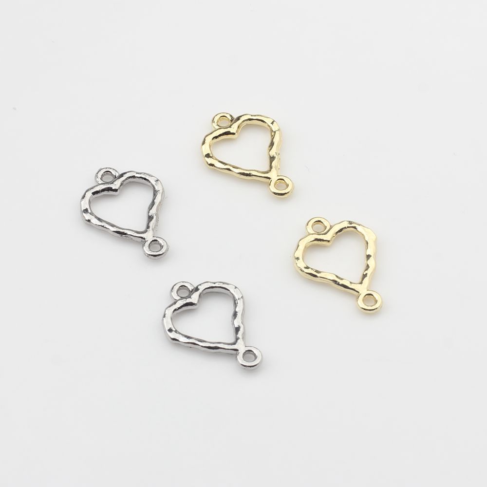 Fashion simple wind love round double hanging hollow pendant diy Handmade Jewelry earrings accessories material