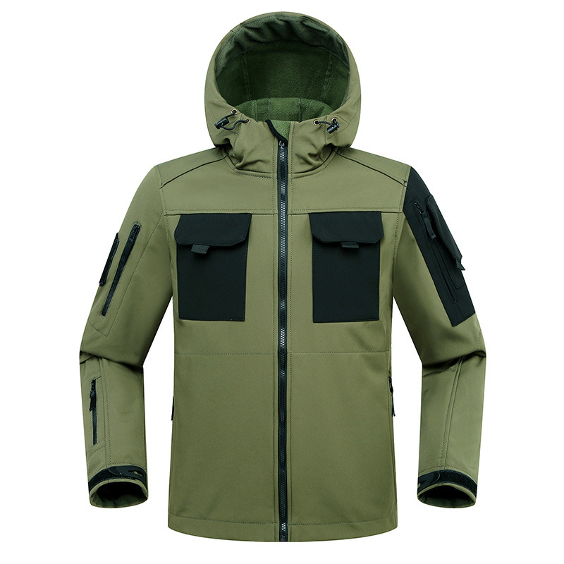 風のビートルズの戦術のジャケットの男性の秋の厚い保温の突撃服の屋外の軍事ファンの防水の帽子の登山服|undefined