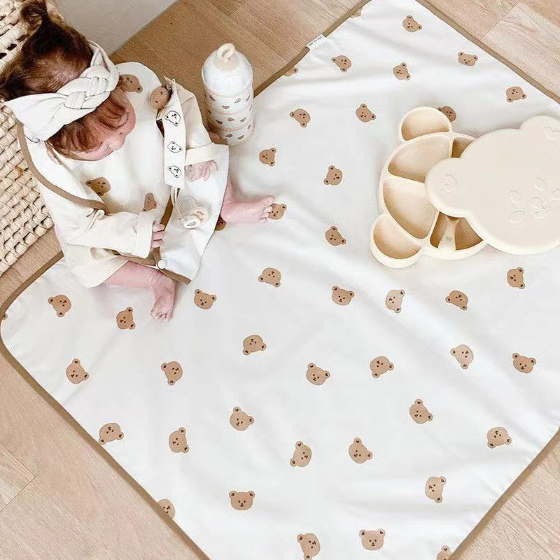 South Korea ins baby diaper pad waterproof washable urine-proof mattress baby leak-proof bear overnight bed sheet