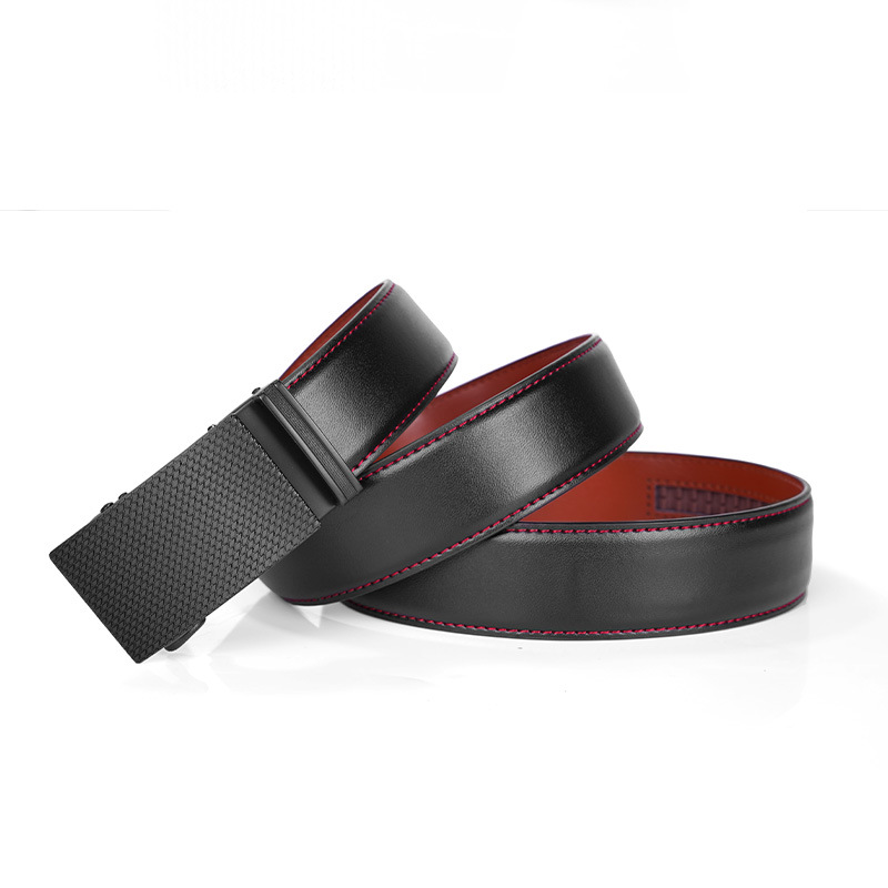 Cross-border Genuine Leather Men's Automatic Buckle Belt Business New Adjustable Cowhide Belt Amazon ebay