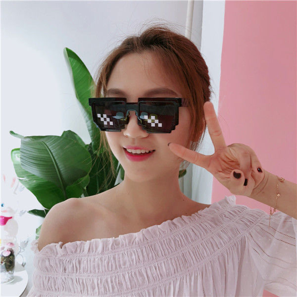 Jingwei New Large Frame Mosaic Sunglasses Secondary Forcing Artifact Sunglasses Integrated Double Row Personalized Creative Glasses