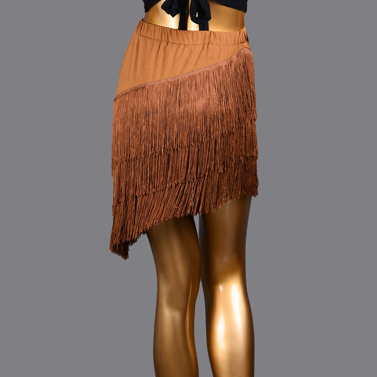 New Contrast Color Dance Costume Latin Tassel Skirt Women's Latin Dance Costume Black Short Skirt Stage Costume Performance Costume