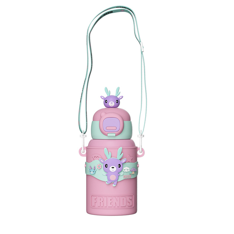 316 cartoon cute children's doll vacuum cup high-looking portable student straw fashion gift water Cup wholesale