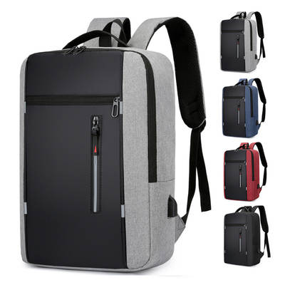 Cross-border New Backpack Simple usb Rechargeable Business Computer Bag Male Multi-functional Student Large Capacity Schoolbag