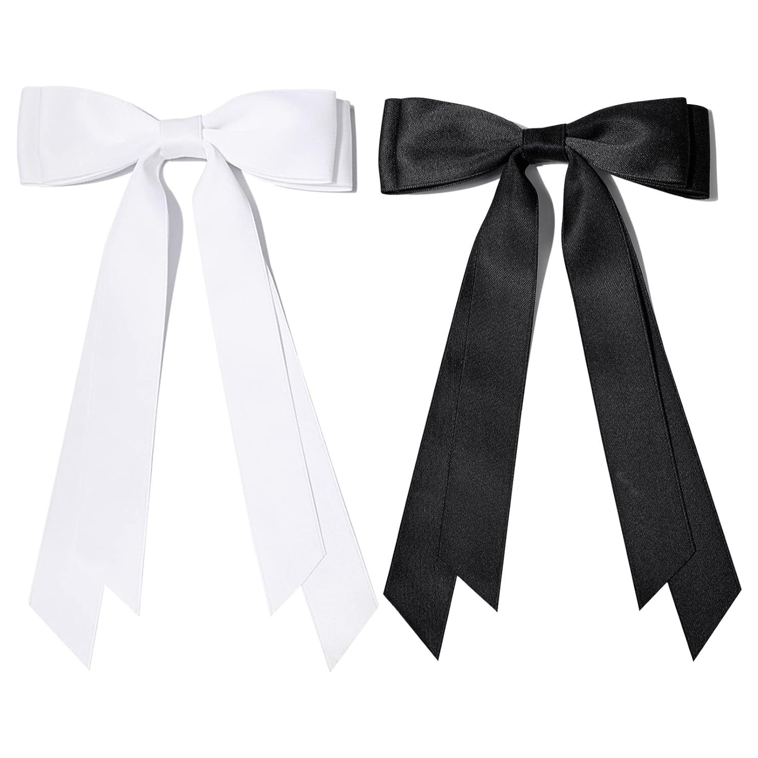 Ruban à nœud double couche pour femmes transfrontalières, pompon, queue de cheval, épingle à cheveux, long cordon de serrage, pince à bec de canard, coiffure en stock_voghion.com