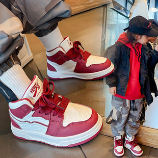 Children's high-top classic sneakers 2023 Spring and Autumn New Korean style girls' casual sneaker boys' black and white panda shoes