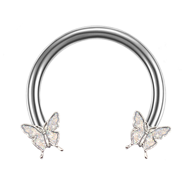 Gabe Europe and the United States cross-border butterfly horseshoe ring earrings ear bone nail 1.2*10 horseshoe ring body piercing jewelry spot