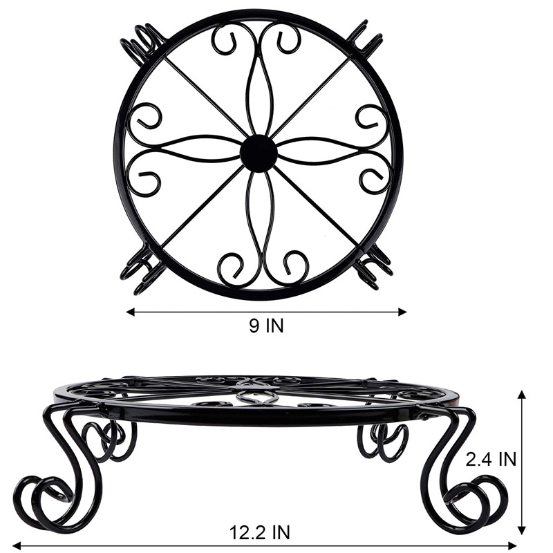 Wrought Iron Flower Stand Small Black Amazon Plant Storage Rack Gardening Products Indoor Flower Pot Storage Rack