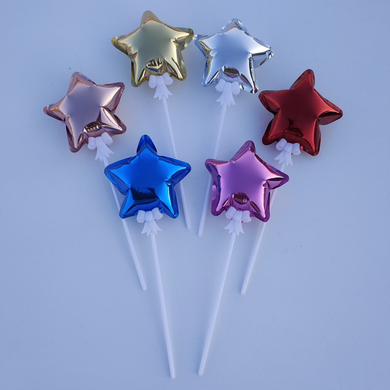 4 inch 10cm automatic inflatable ball self-destructing ball five-pointed star heart-shaped love cake flag decoration balloon