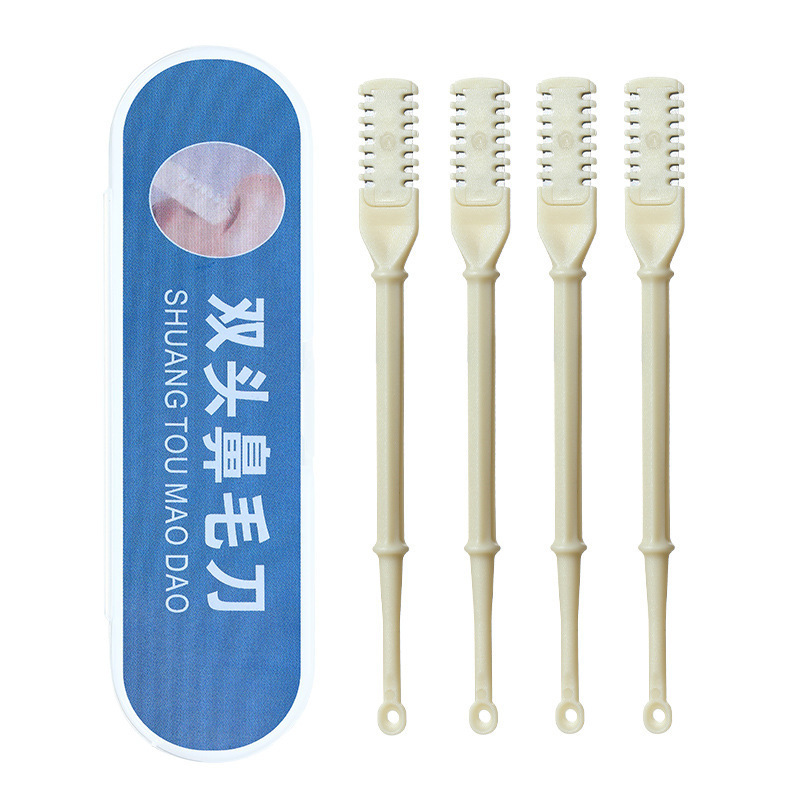 Spot double nose hair scissors manual safety cleaning nostril double ear scoop portable nose hair trimmer