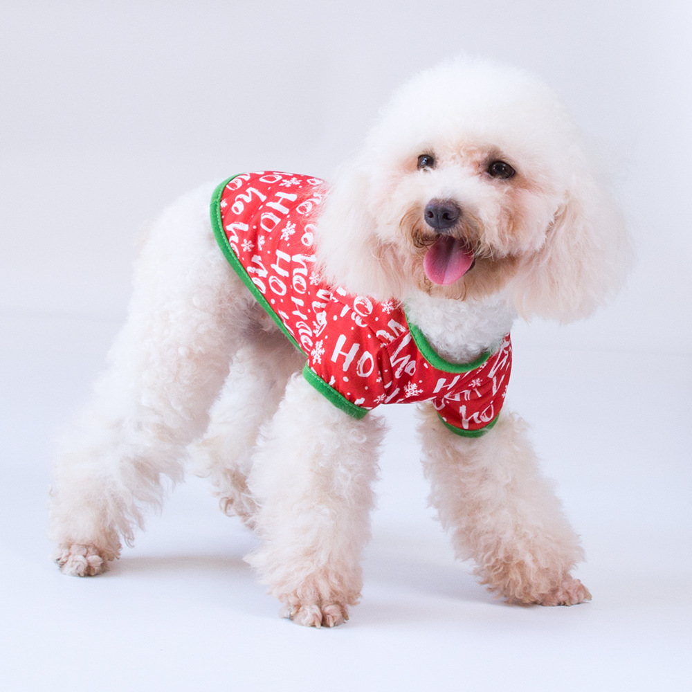 New Christmas dog clothes New Year teddy bear Bomei cat pet large number in stock factory direct sales