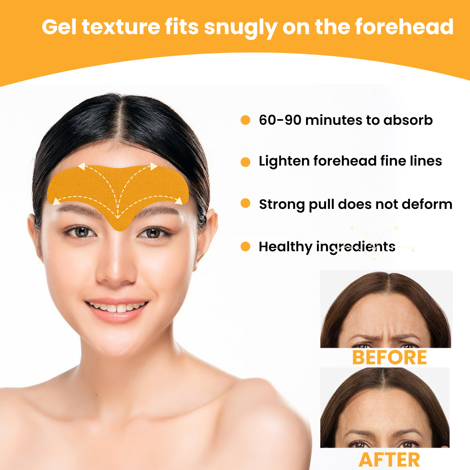 EELHOE Forehead Wrinkle Patch Fades, Smoothes Forehead Wrinkles, Lifts Facial Firming Skin, Forehead Patch