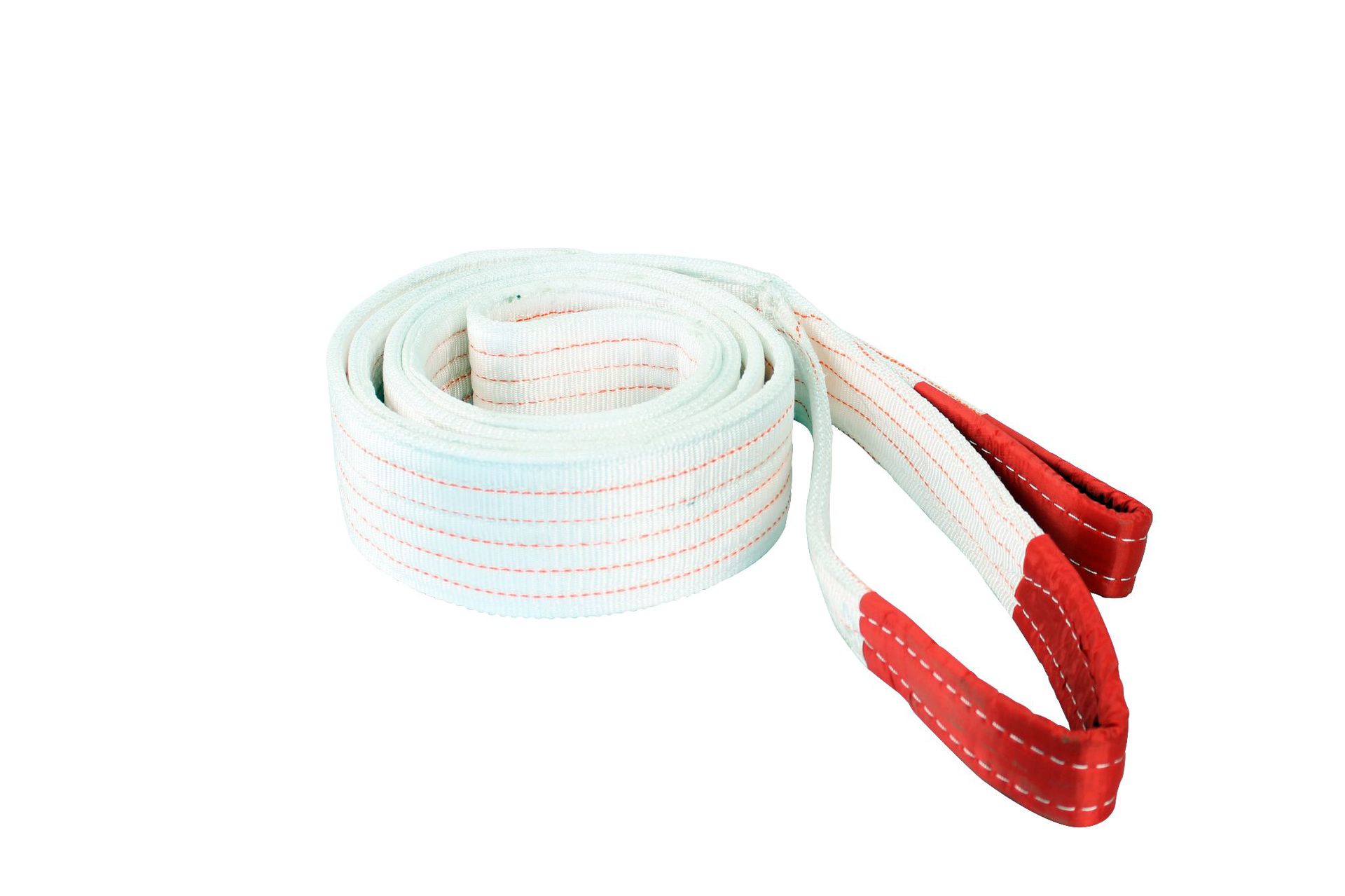 High Strength White Flat Lifting Belt Thickened Polypropylene Lifting Belt Lifting Rope Double Buckle Flat Lifting Belt