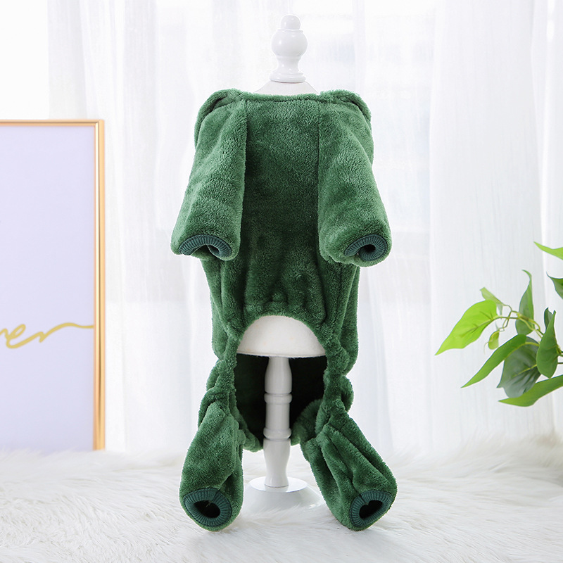 Pet four-legged clothes dog cat autumn and winter warm clothes small dog Tiger clothing supplies dinosaur transformation clothes
