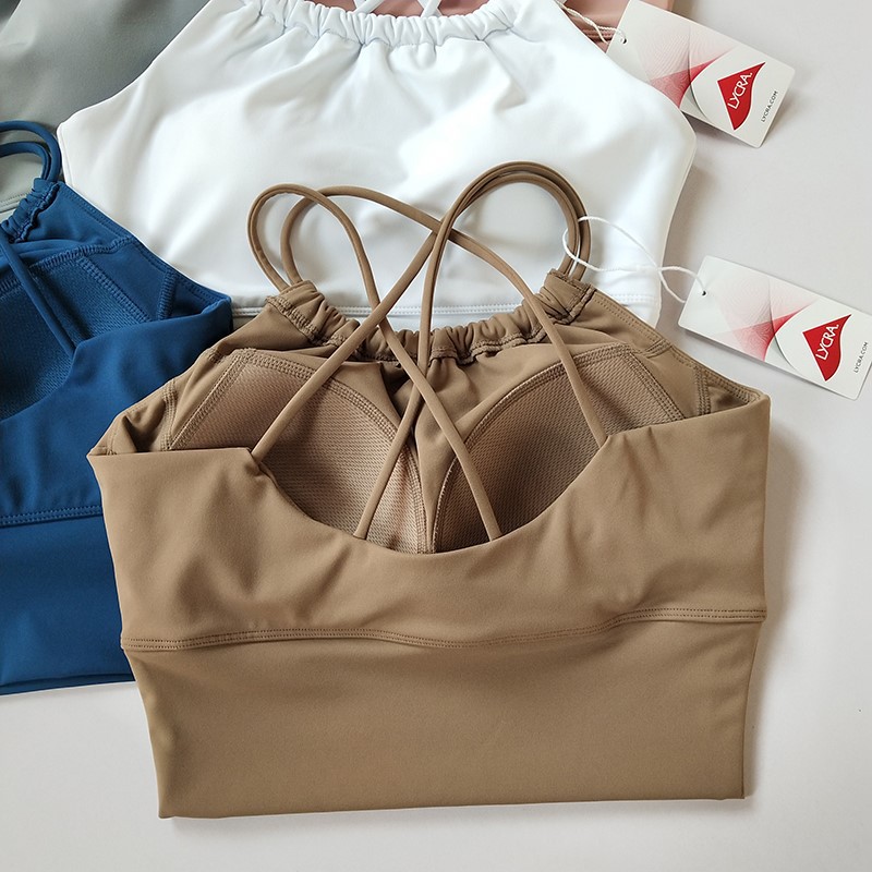 Neck-hanging Yoga Suit Camisole All-in-one Cup Sports Bra Summer Shockproof Women's Fitness Top Professional Beautiful Back