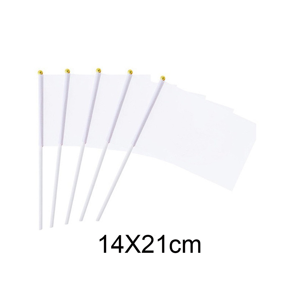 14*21cm solid color hand flag in stock white red flag factory blue flag No.7 No.8 with pole