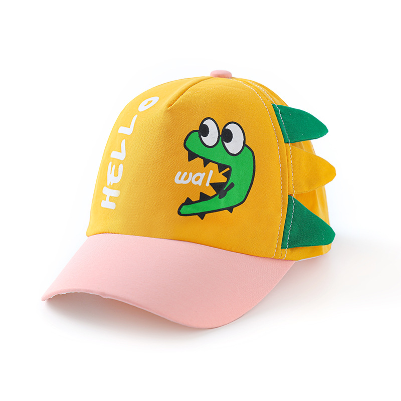 儿童帽子新款春夏季婴儿防晒遮阳小孩宝宝帽子可爱卡通恐龙鸭舌帽