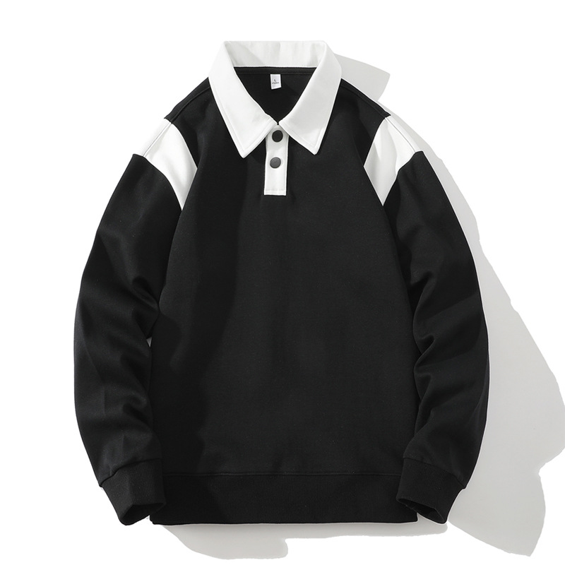 Lapel sweater men's and women's custom 2023 new fashion brand polo sweater casual sports loose men's stitching sweater