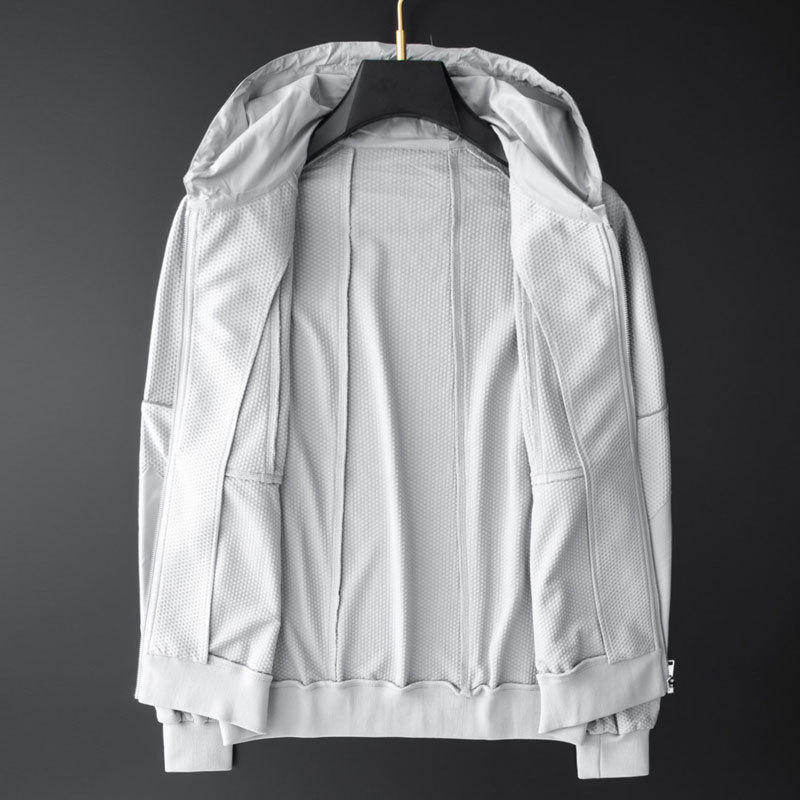 2024 Spring and Autumn New Sports Leisure suit Men's Honeycomb Mesh Elastic Slim-fit Hooded Fashion Two-piece Set for Men