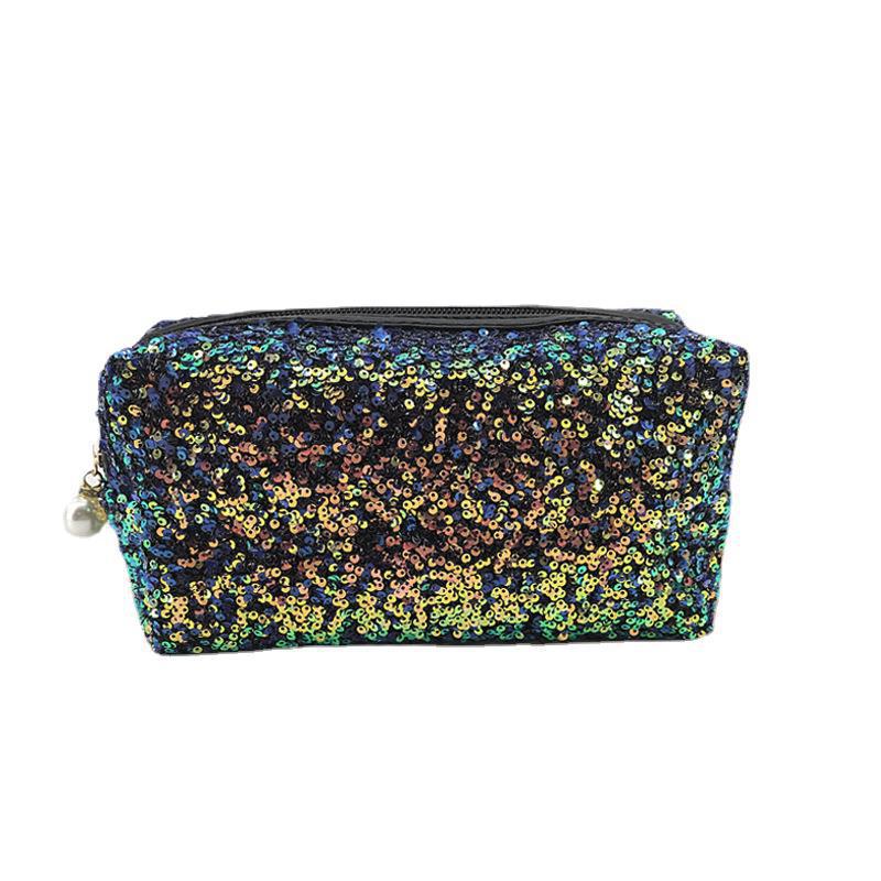 New ins Style Embroidered Sequins Large Capacity Cosmetic Bag High Beauty Star Portable Magic Mummy Storage Bag