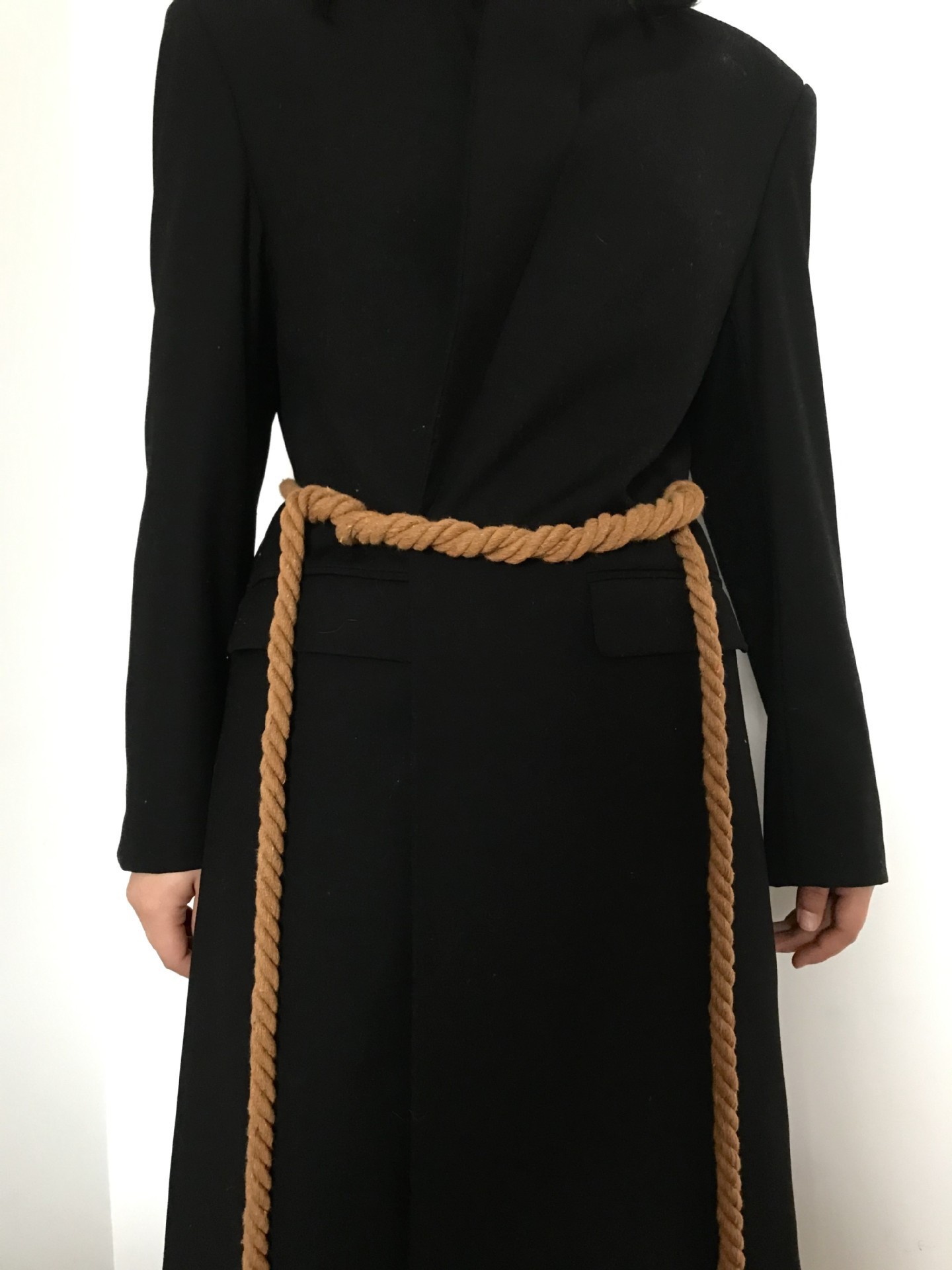 Personalized Woven American Style Super Long Homemade Hemp Rope Waist Chain Artistic All-match Hook Woven Decorative Design Sense Waist Rope