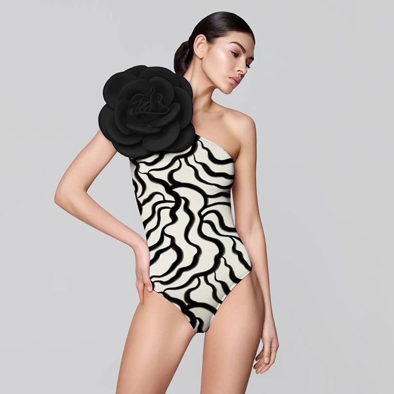 現物2023新型アマゾン速売通連体水着女性欧米立体花水着国境を越えた供給源|undefined