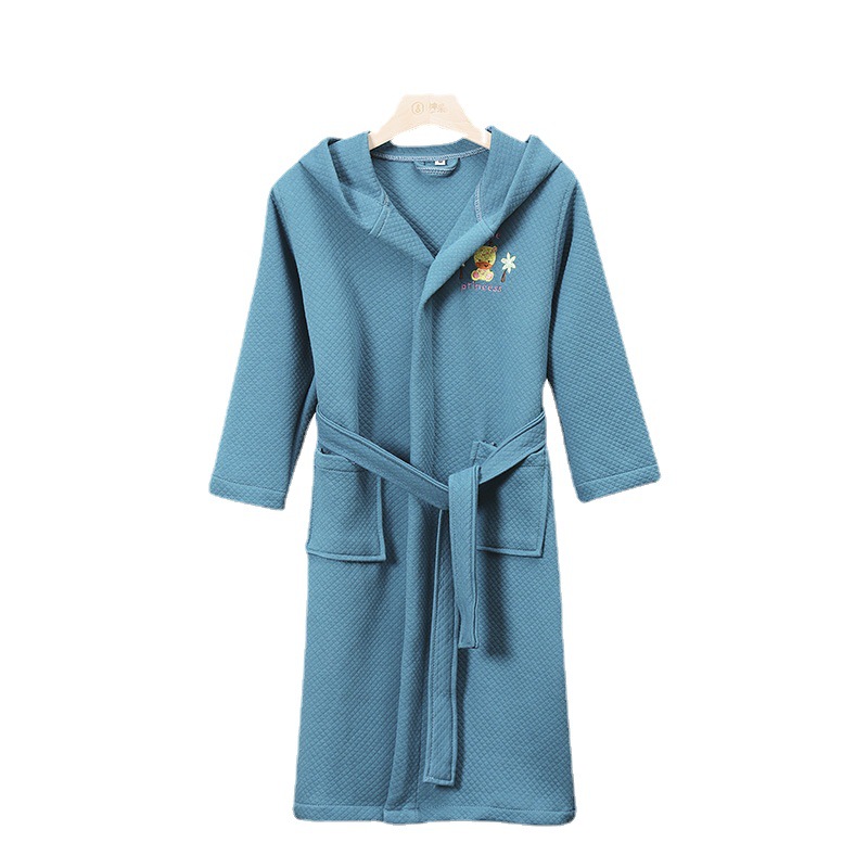 Children's Bathrobe Women's Spring and Autumn Cartoon Cotton Nightgown Absorbent Quick-drying Boys' and Girls' Swimming Wearing Bath Towels Bathrobe