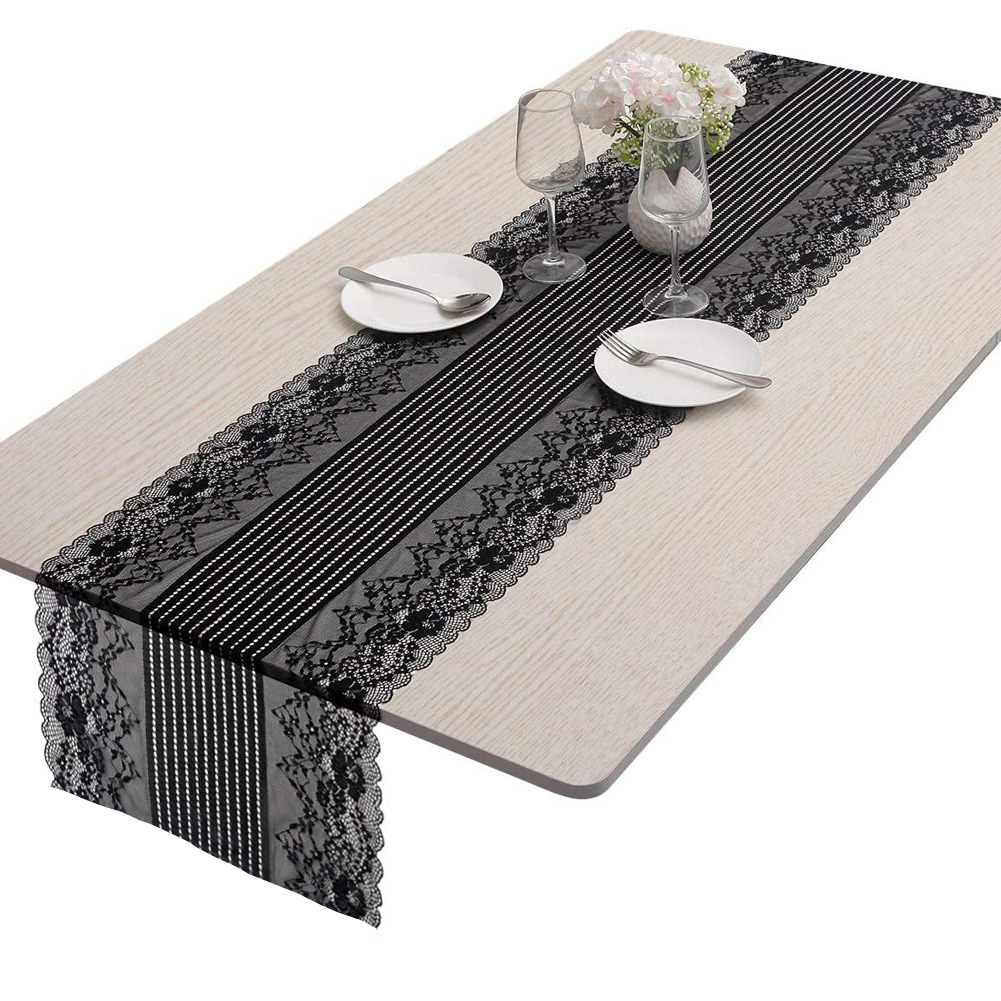 Lace table runner French romantic white black lace table runner wedding decoration a generation of 38cm wide