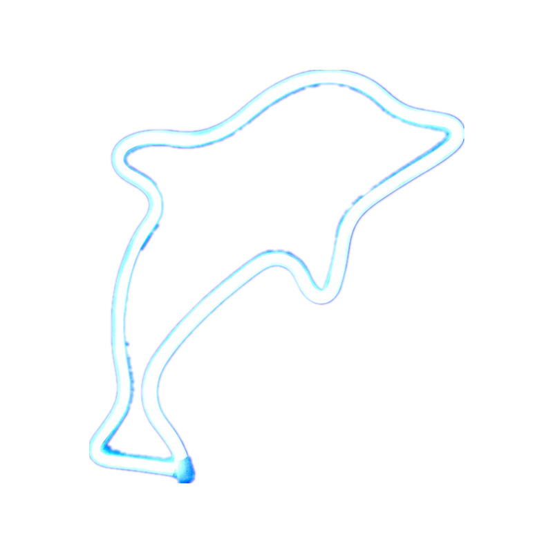 跨境LED海豚四叶草鲸鱼霓虹灯创意挂式造型彩灯房间节日装饰灯ins