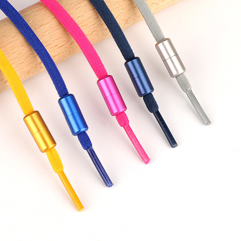Creative Shoe Accessories Elastic Tie-free Shoelace Color Metal Capsule Elastic Shoelace Children's Tie-free Shoelace Buckle