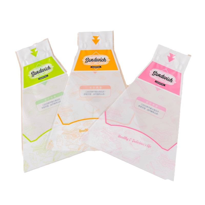 Easy tear sandwich packaging bag sandwich bag transparent baking triangle cake bread disposable packaging bag wholesale