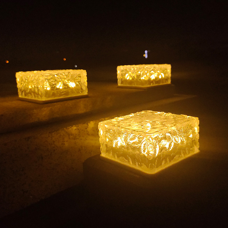 太陽エネルギー屋外庭園灯防水別荘花園芝生地埋灯ベランダ配置家庭用led氷レンガ灯|undefined