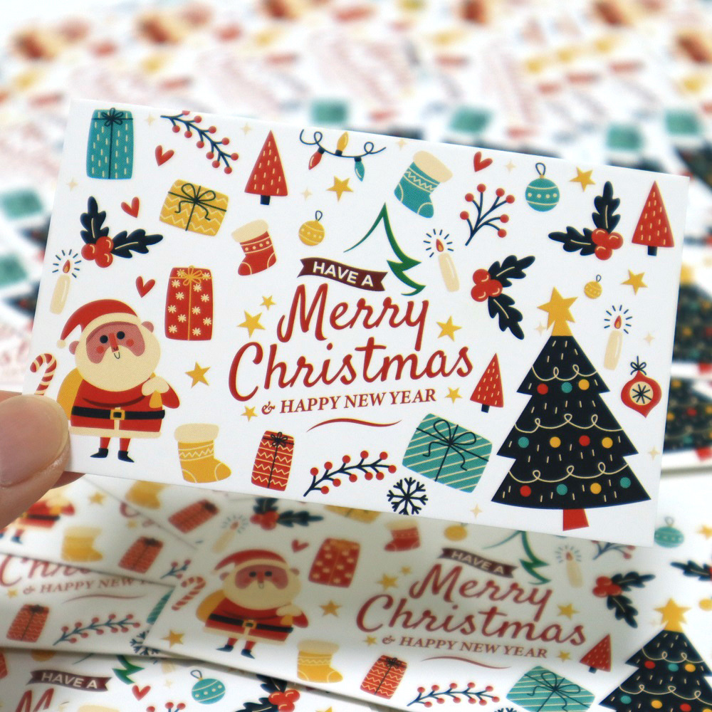 50 sheets/pack mini Thank you Christmas card creative cartoon cute Christmas greeting card cute illustration Christmas card
