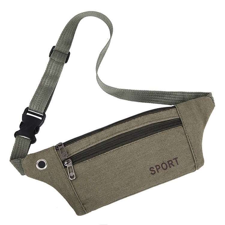 Men's Waist Bag Canvas Large Capacity Multi-Layer Business Chest Bag Sports Mobile Phone Bag Construction Site Work Casual Bag Stall Bag