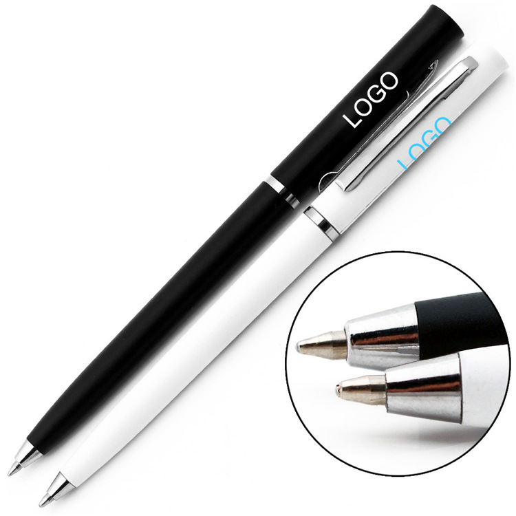 Factory Direct Supply Plastic Small Xihua Twisted Ballpoint Pen Frosted Black ABS Simple Advertising Promotional Gift Pen