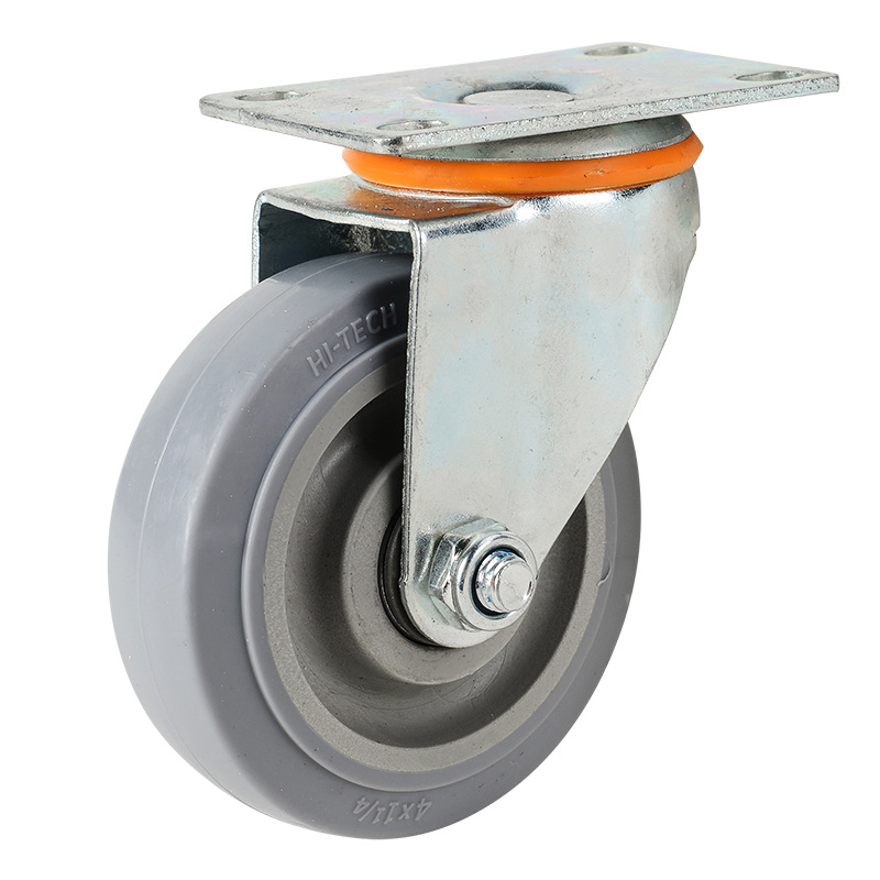 Source manufacturer universal wheel single wheel mute TPR rubber wheel wheel 3 inch 4 inch 5 inch medium with brake caster