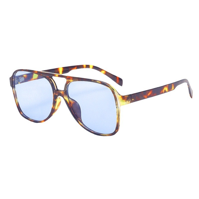 New European and American Cross-border Double Beam Large Frame Sunglasses Ins Trendy Multicolor Glasses for Men Retro Fashion Sunglasses for Women