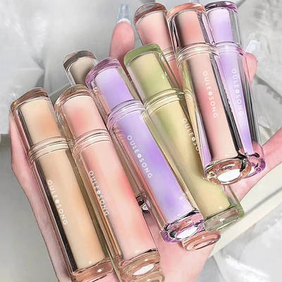 OULESONG frozen tea mirror Lip Glaze Water light lip honey glass jelly round tube domestic products lip gloss cross-border live broadcast for women