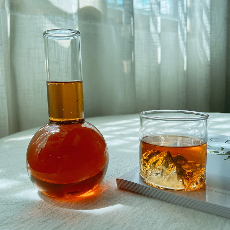 Creative glass cup cold extraction tea cup New Chinese style oven cooking tea cup heat-resistant transparent household water cup flower tea cup