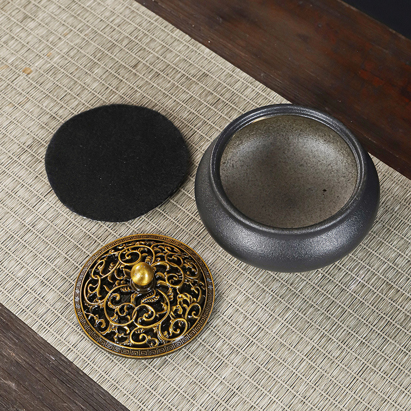 Incense burner ceramic spray glaze stoneware incense home small sandalwood incense burner manufacturers a generation of cross-border color box packaging