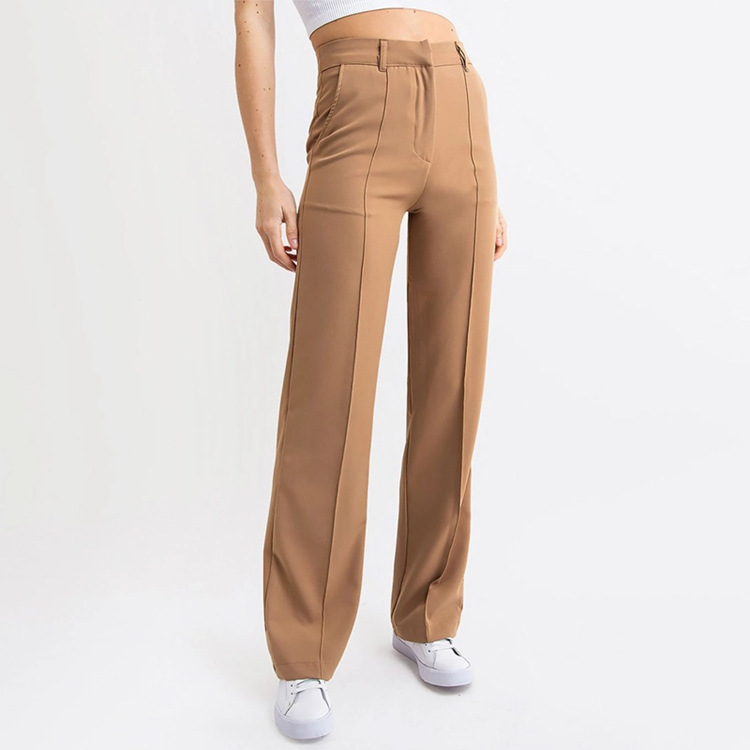 Commuter Business Casual Pants 2023 Spring New Solid Color Simple Fashion Straight Leg Wide Leg Pants Slim Fit Trousers