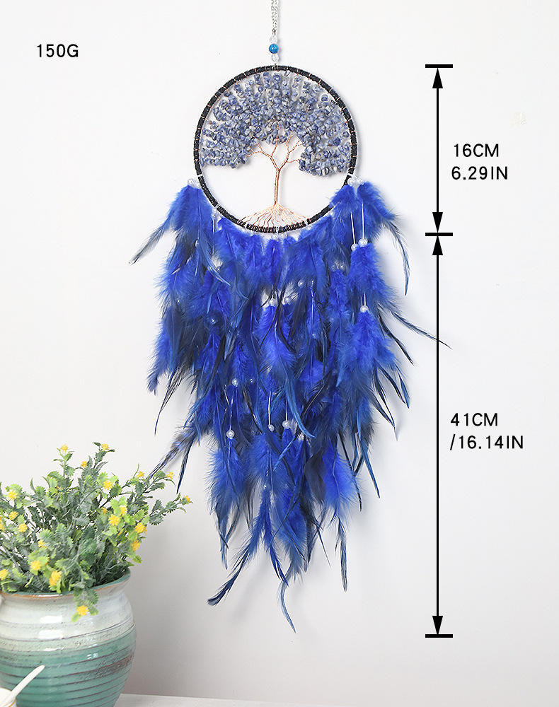 Tree of Life Dream Catcher Gravel Craft Decoration Gift Wind Chimes Pendant Room Indoor Home Decoration Dream Catcher