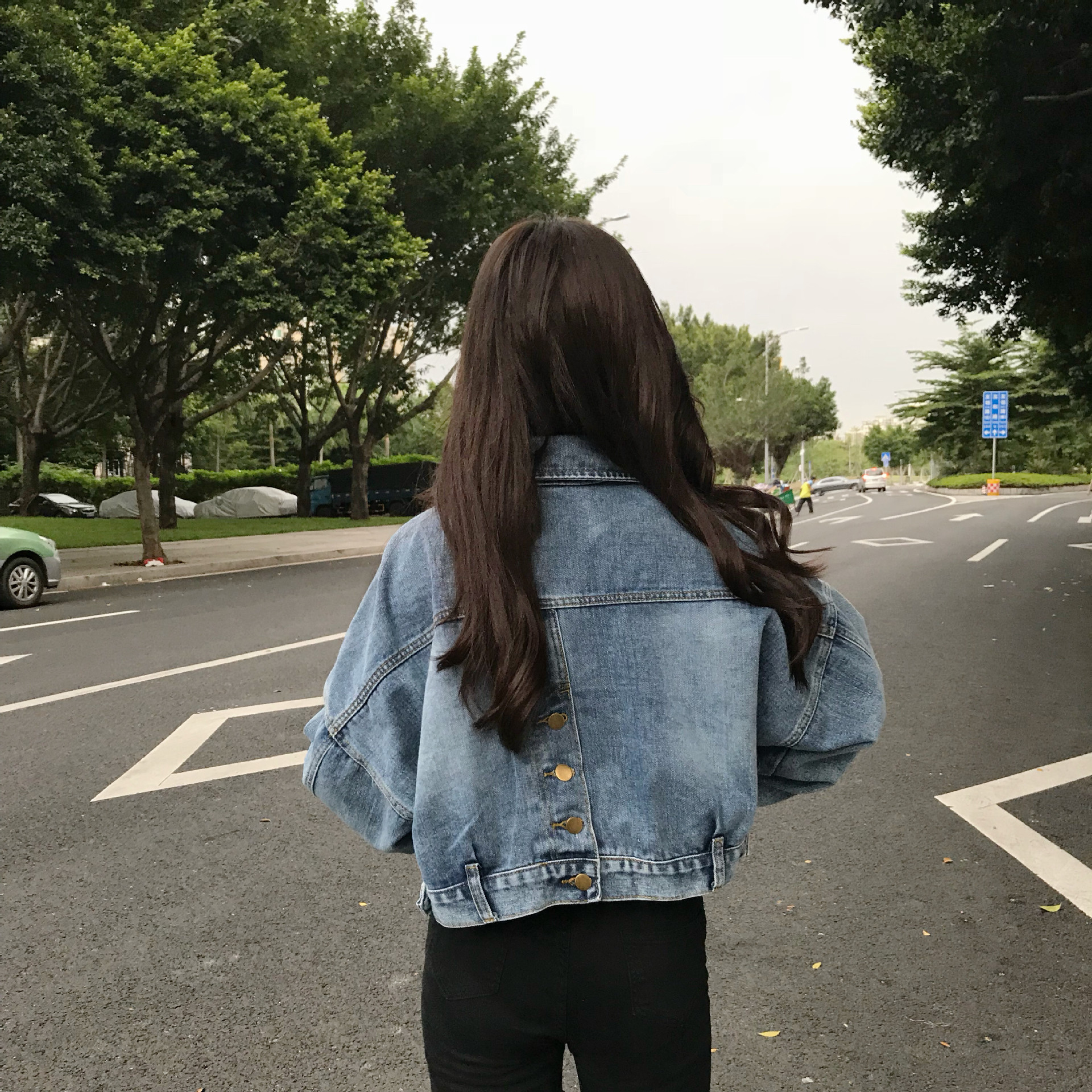 Hong Kong Style chic Retro Loose Bat Sleeve Short Denim Jacket Winter New Women's Korean All-match Clip