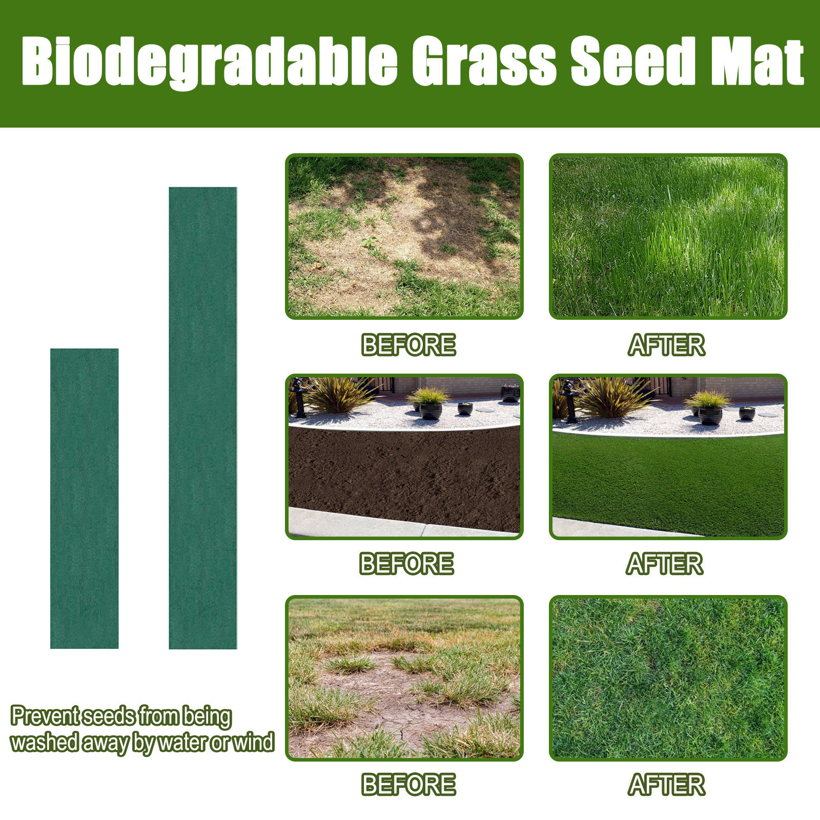 Yegbong horticultural ecological blanket biodegradable seed mat horticultural ecological blanket non-woven grass seed carpet