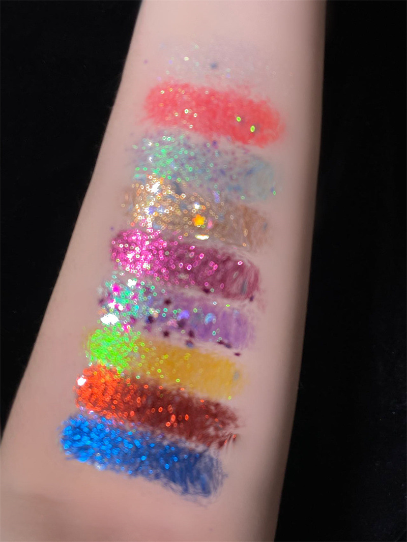MGL sequins nine-color eye shadow plate shiny makeup new fine flash 61 children's performance stage makeup plate