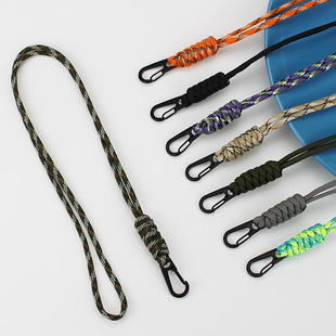 New multi-functional lanyard lanyard rope lanyard card Mobile Phone Key short wrist rope anti-lost hand-woven umbrella rope