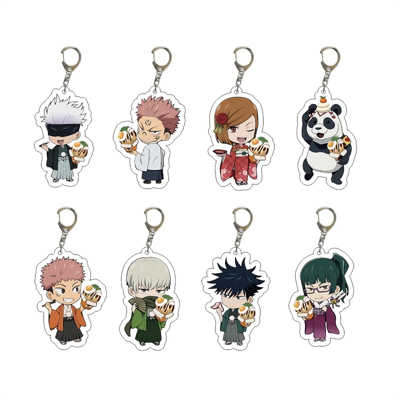 Anime keychain spell return Demon Slayer: Kimetsu no Yaiba Bungou Stray Dogs double-sided acrylic jade pendant cross-border establishment