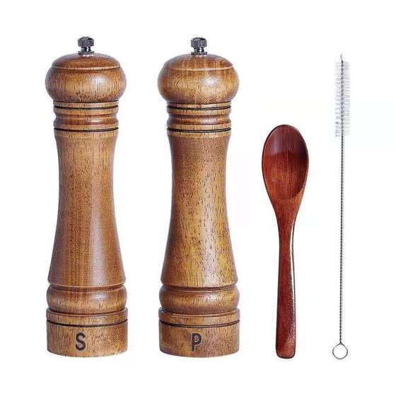 Manual Wooden Pepper Grinder Pepper Grinder Ceramic Core Pepper Sea Salt Seasoning Bottle Base suit Kitchen Tools