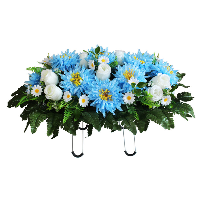クロスボーダーの人気爆発金は絹布のプラスチックの花の墓石をシミュレーションして清明節の用品の新型の墓参りを飾ります。|undefined