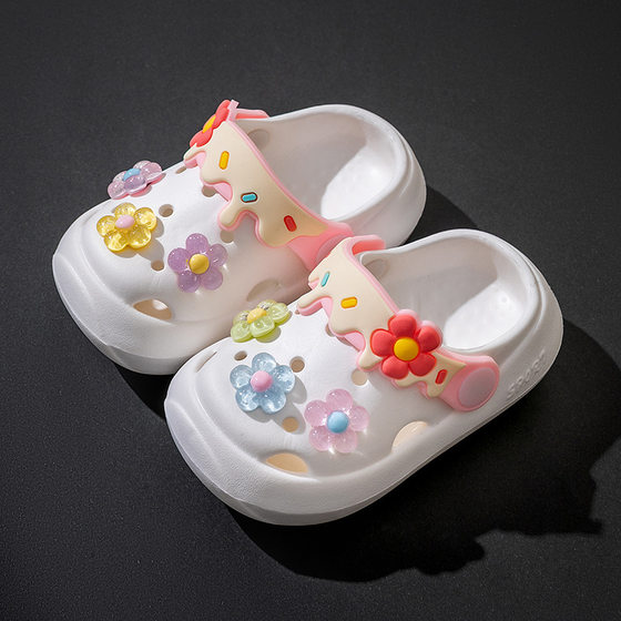 Children's Slippers Summer Baby's New Cute Soft Bottom Sandals Indoor Soft Non-slip Baby Girls' Sandals Hole Shoes